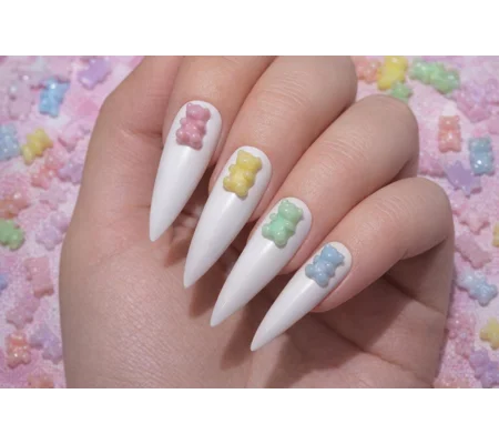 50 Pcs TINY Pastel Miniature Mini Resin Bear Fake Candy 1/12th scale Nail Art 6mm
