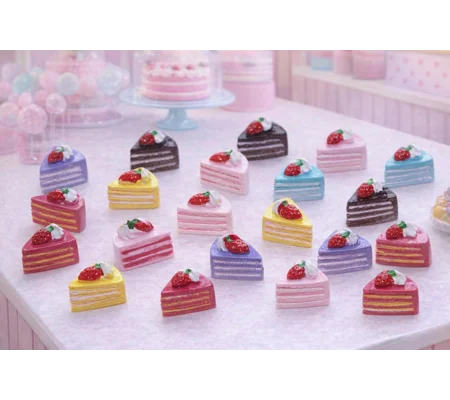 6pcs Delicious Fake Cream Sponge Cakes Topped With Fruit Fake Food Cakes Pastries Dolls Play Non Edi