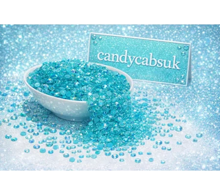 Aqua Blue Sparkle Mixed 1000pc Acrylic Resin JELLY Rhinestone Gems Nail Art