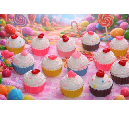 5pcs Delicious Fake Cream Cup Cakes Muffin Fake Food Cakes Pastries Dolls Play Non Edible 15mm-17mm