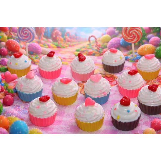 5pcs Delicious Fake Cream Cup Cakes Muffin Fake Food Cakes Pastries Dolls Play Non Edible 15mm-17mm