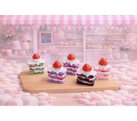 4pcs Delicious Large Fake Whipped Cream Cakes Mille Fois Pastries Topped With Fruit Dolls Play Non E