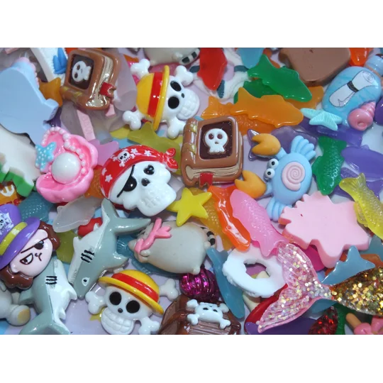50 Pieces Seaside On The beach Summer Holiday Fun Resin Flatback Charms Cabochon Mixed Decoden Boats