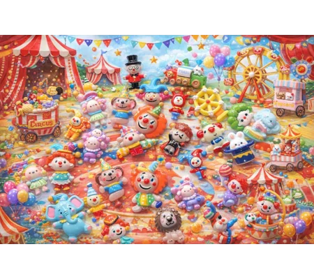 20 Pcs New Designs Mixed Circus Fun Clown Jester Big Wheel Fairground Cartoon Resin Flatback Cabocho