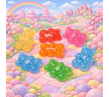 6pcs Exclusive Giant Sized Teddy Bear Jelly Translucent 38mm Largest Size EVER!! Flatback Resin Cabo