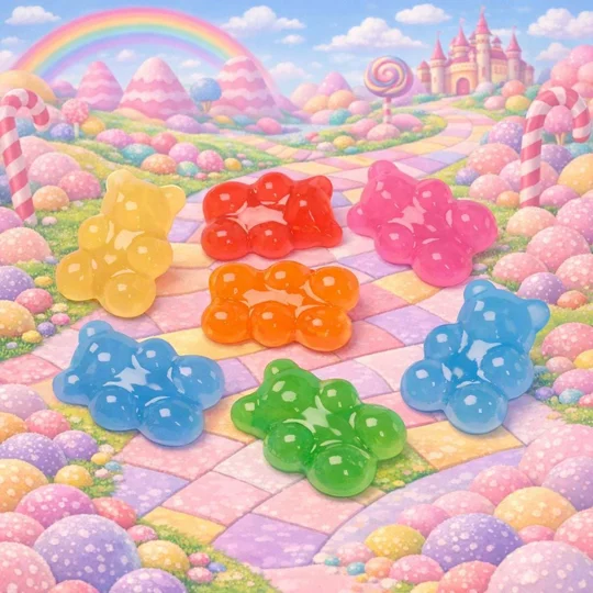 6pcs Exclusive Giant Sized Teddy Bear Jelly Translucent 38mm Largest Size EVER!! Flatback Resin Cabo
