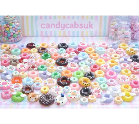 20 Pcs Mixed Resin DONUT CAKES Sweets Fake Flatback 3D Food Cabochon