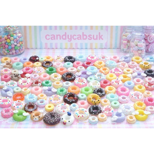 20 Pcs Mixed Resin DONUT CAKES Sweets Fake Flatback 3D Food Cabochon