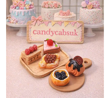 5pcs Delicious Fake Cream Cakes Gateaux Topped With Fruit Pastries Dolls Play Non Edible 17mm-20mm 3