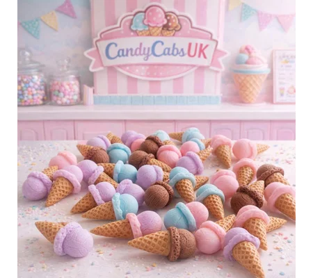 6pcs Delicious Fake Ice Cream Cones Dolls Play Non Edible 3D Not Flatback Resin Polymer Clay approx