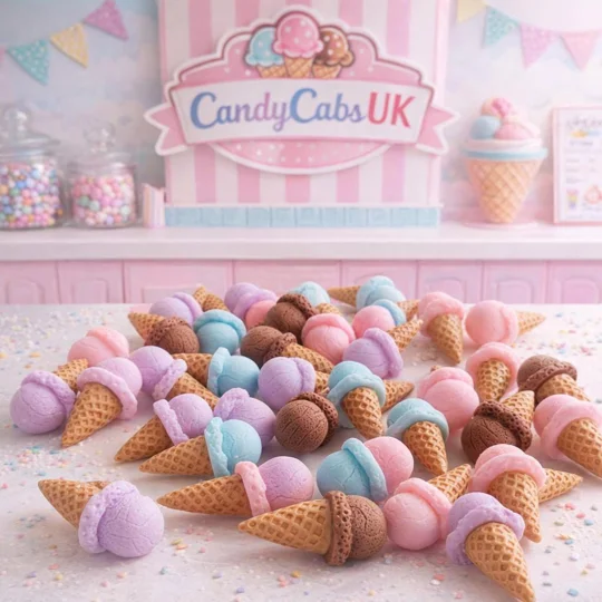 6pcs Delicious Fake Ice Cream Cones Dolls Play Non Edible 3D Not Flatback Resin Polymer Clay approx