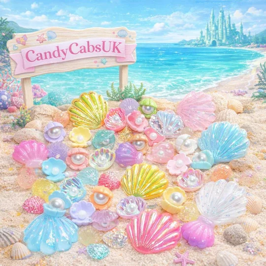 20 Pcs Shells Mixed Flatback Sea Side Large & Small AB Ombre Beach Craft Kit