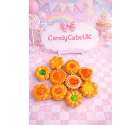 10 Pcs Realistic Prop Display FAKE Cookies Biscuits Treats Resin Cabochons