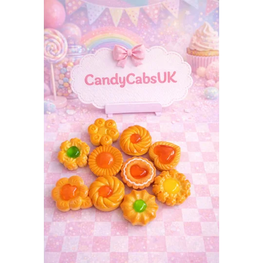 10 Pcs Realistic Prop Display FAKE Cookies Biscuits Treats Resin Cabochons
