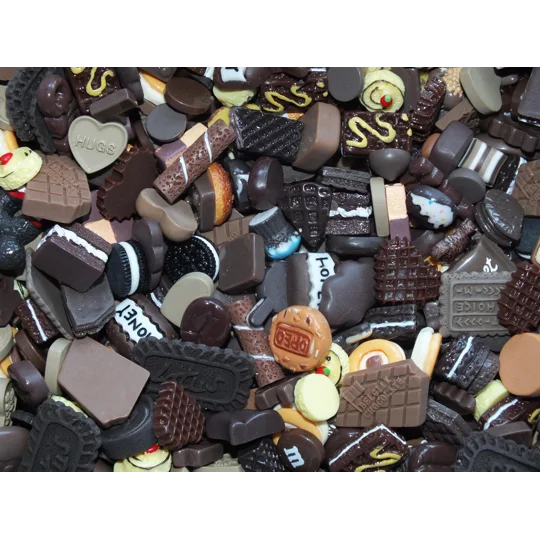 HUGE LOT 100 Pcs Bulk Buy Wholesale Fake Chocolate Cookie Biscuit Choc a holic Mixed Sweets Candy Fo