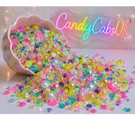 500pcs Mixed Colours Acrylic Resin Faux Half Pearls Rhinestone Gems AB DIY Glue/Stick on anything Fl