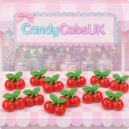 10 Pcs Fake Prop Mixed Cherry Cherries Sweets Fake Food Mixed Candy Resin Flatback 3D 16mm