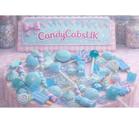 50 Pcs Blue Mix Candy Resin & Clay Lollipop Sweets Fake Flatback and 3D Food Cabochon diy