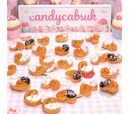 6pcs So Realistic FAKE FOOD Danish Puff Pastry Cake Croissant Topped With Icing & Sprinkles Dolls Pl