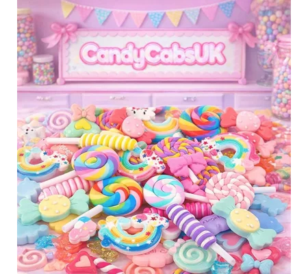 50 Pieces Cutesy Candy Land FAKE Sweets Food Lollypops Lollipops Kawaii Flatback 3D