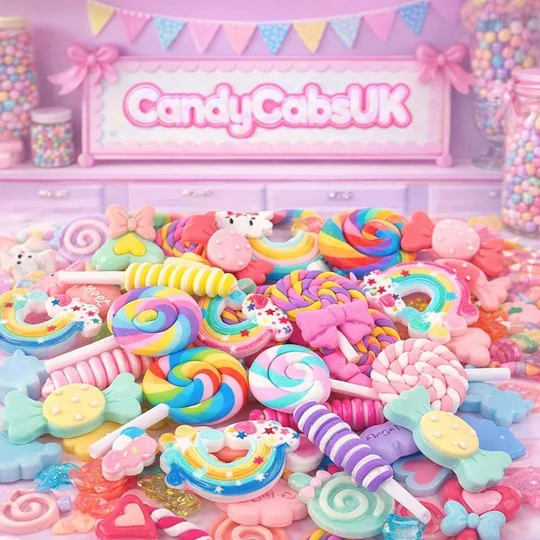 50 Pieces Cutesy Candy Land FAKE Sweets Food Lollypops Lollipops Kawaii Flatback 3D