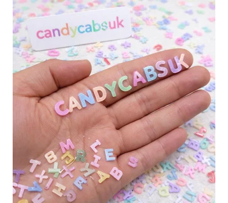100 Pcs TINY Mixed Resin A-Z Letter Word Alphabet Shapes For Nail Art Charms Resin Craft DIY 5mm-6mm