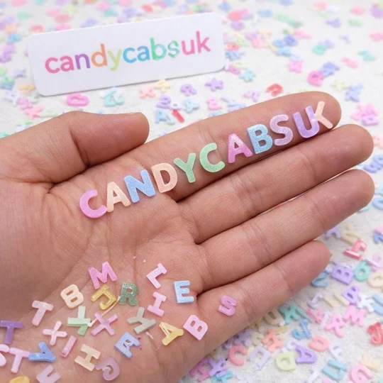 100 Pcs TINY Mixed Resin A-Z Letter Word Alphabet Shapes For Nail Art Charms Resin Craft DIY 5mm-6mm