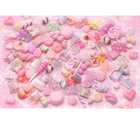 50 Pcs Pink Mix Candy Resin & Clay Lollipop Sweets Fake Flatback Food