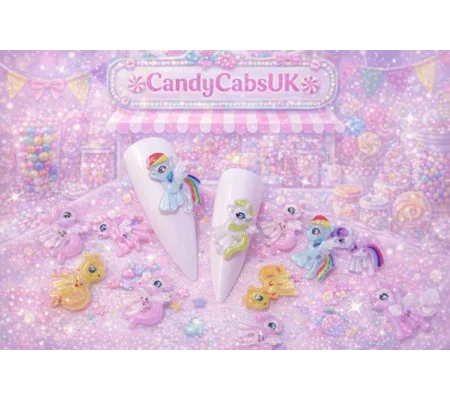 10 Pcs Mixed TINY Little Pony Acrylic Nail Art Charms Resin Craft DIY Rainbow Dash