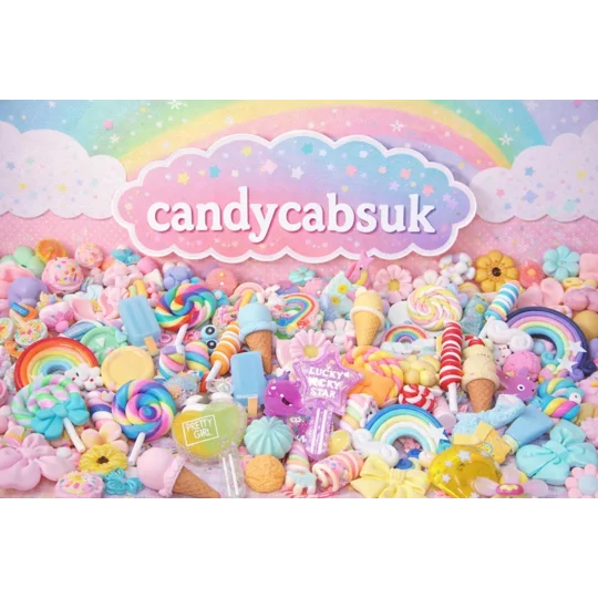100 Pcs Cute Rainbow Candy Bow Flower Lollypop Sweet Treats Pastel Mix Flatback and 3D Cabochon Kawa