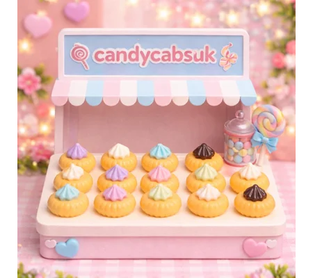 6 Pcs Realistic Prop Display FAKE Iced Gems Biscuits Cookies Cakes Treats Resin Cabochons