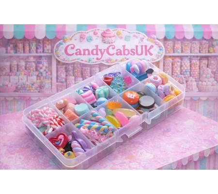 100 pcs mixed MINI Colourful Mix Sweets Candy Resin 3D Cabochons Fake Food With storage box fun craf