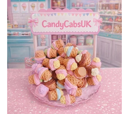 6pcs Delicious Fake Ice Cream Cones Dolls Play Non Edible 3D Not Flatback Resin Polymer Clay approx