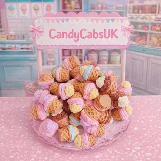 6pcs Delicious Fake Ice Cream Cones Dolls Play Non Edible 3D Not Flatback Resin Polymer Clay approx
