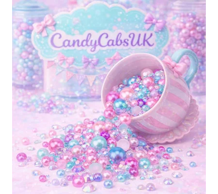 Unicorn Pink Blue Ombre 500pcs Mixed Acrylic Resin Faux Half Pearls Rhinestone Gems AB DIY