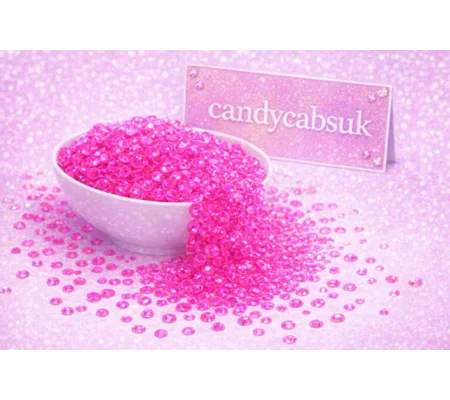 Hot Bubblegum Pink AB Sparkle Mixed 1000pc Acrylic Resin JELLY Rhinestone Gems Nail