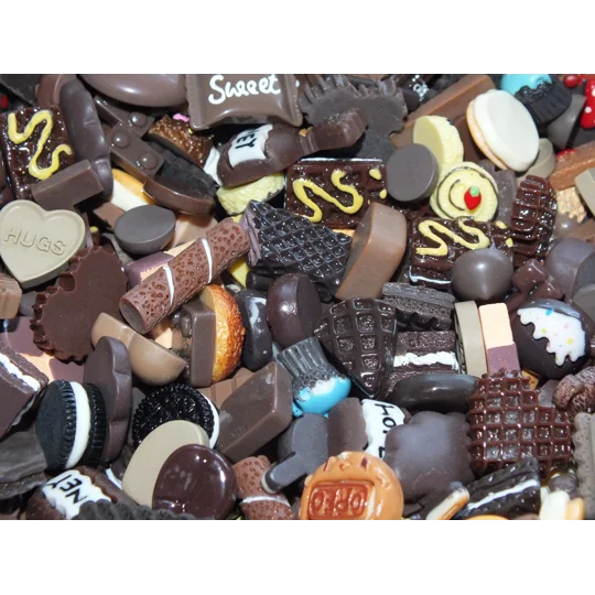 HUGE LOT 100 Pcs Bulk Buy Wholesale Fake Chocolate Cookie Biscuit Choc a holic Mixed Sweets Candy Fo