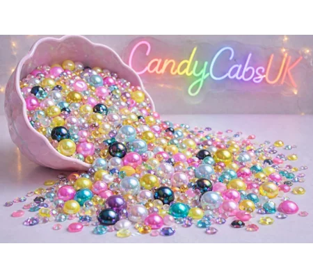 Fantasy Multi Colour 500pcs Mixed Acrylic Resin Faux Half Pearls Rhinestone Gems AB DIY Nail Art Cra