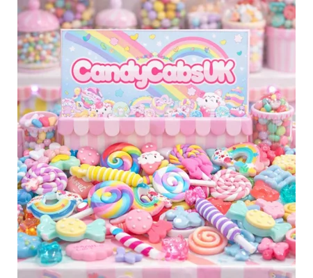 50 Pieces Cutesy Candy Land FAKE Sweets Food Lollypops Lollipops Kawaii Flatback & 3D
