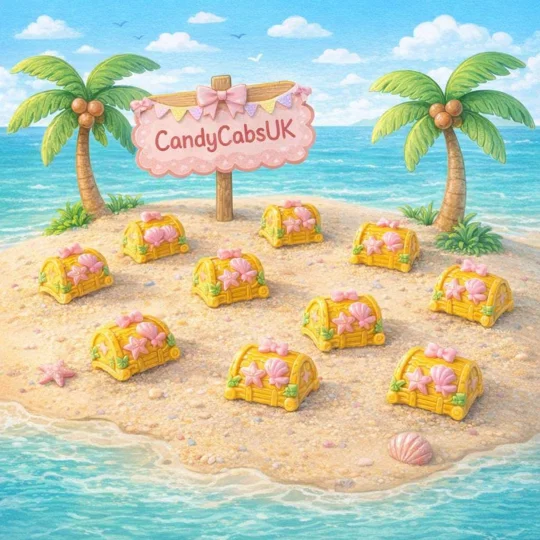 5 Pcs Pirates Treasure Chest Desert Island Resin Flatback Cabochon