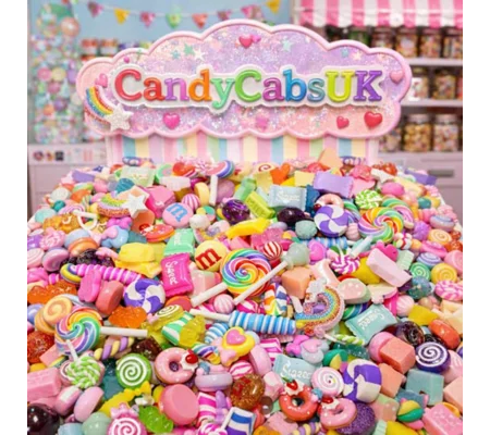 50 Pcs Fun Mixed Candy Resin Sweets Fake Flatback Food Cabochon