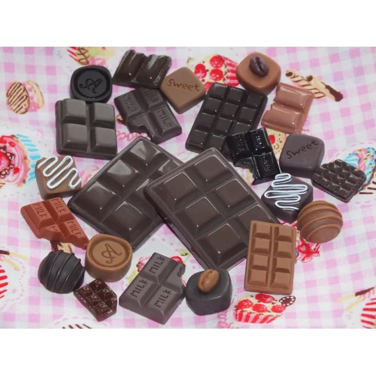 20 Pcs Mixed Size Realistic Prop Display FAKE Chocolates Resin Cabochons Box NOT Included Not Edible