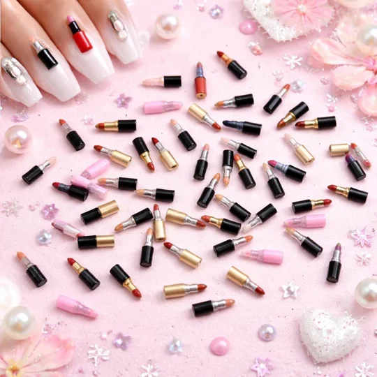 10 Pcs Mixed TINY Lipsticks For Nail Art Charms Resin Craft DIY So small and cute! 11mm