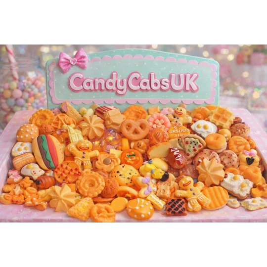 50 Pcs Bread Cakes Junk Food Snacks Biscuits Mixed Candy Resin Sweets Fake Flatback Food