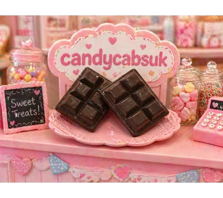 2 Pcs Giant Size Realistic Prop Display FAKE Chocolates Resin Cabochons Not Edible 44mm