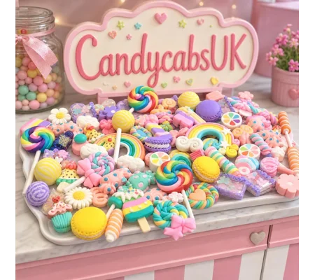 20Pcs Rainbow Candy Mixed FAKE Sweets Lollipop Macaroon Resin & Clay Flatback 3D Cabochon
