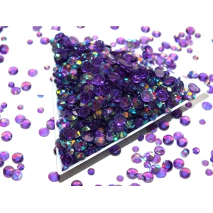 Purple Violet AB Sparkle Mixed 1000pc Acrylic Resin JELLY Rhinestone Gems Nail