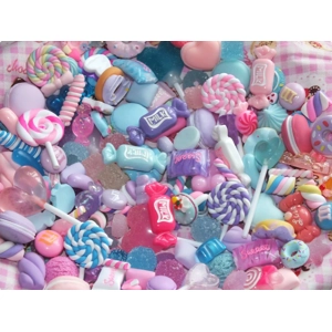 Cute Sweet Shop Fun Candy Resin & Clay Candy Chocolate Lollipop Sweets Fake Flatback Food Charms