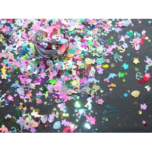 20g Bag Mermaid Island Turtle Anchor Tails Shells Fish Pirate Dolphin Starfish Slime Filler Glitter