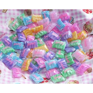 10 Pieces Mixed Colours Exclusive NEW! Fake Wrapped Candy Swirl Sweeties Sweets Resin Cabochon Kawai